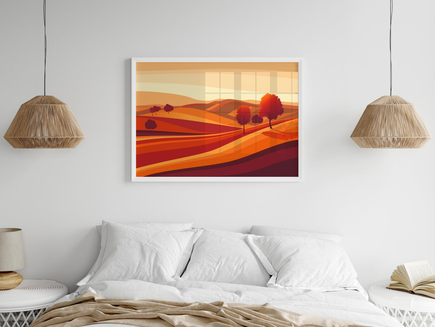 Twilight Glow in the Belgian Countryside- modern aesthetics, Eldon Peak, harmony, stylized trees, Belgian fields