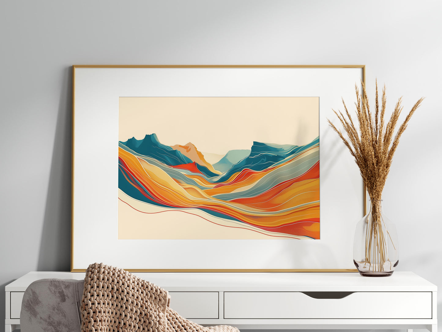 Geometric Silence of the Rockies- Landscape Abstraction, Color Dynamics, Design Element, Art Investment, Eldon Peak