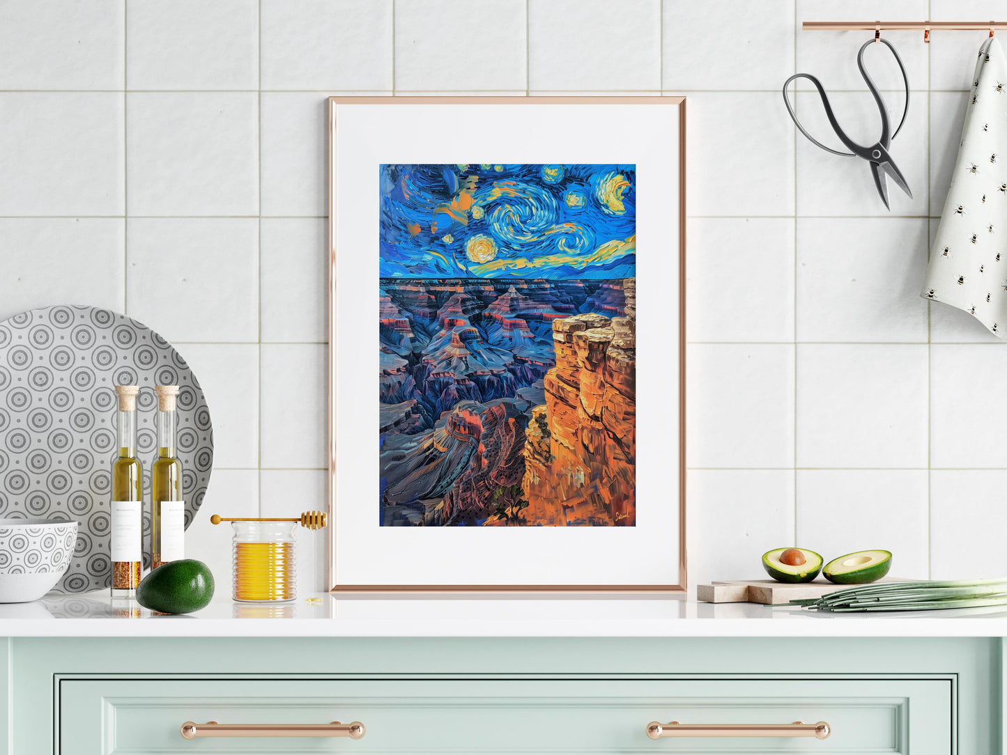 Celestial Swirl Above the Grand Canyon- Dynamics, Landscape painting, America, Wharton, Impressive