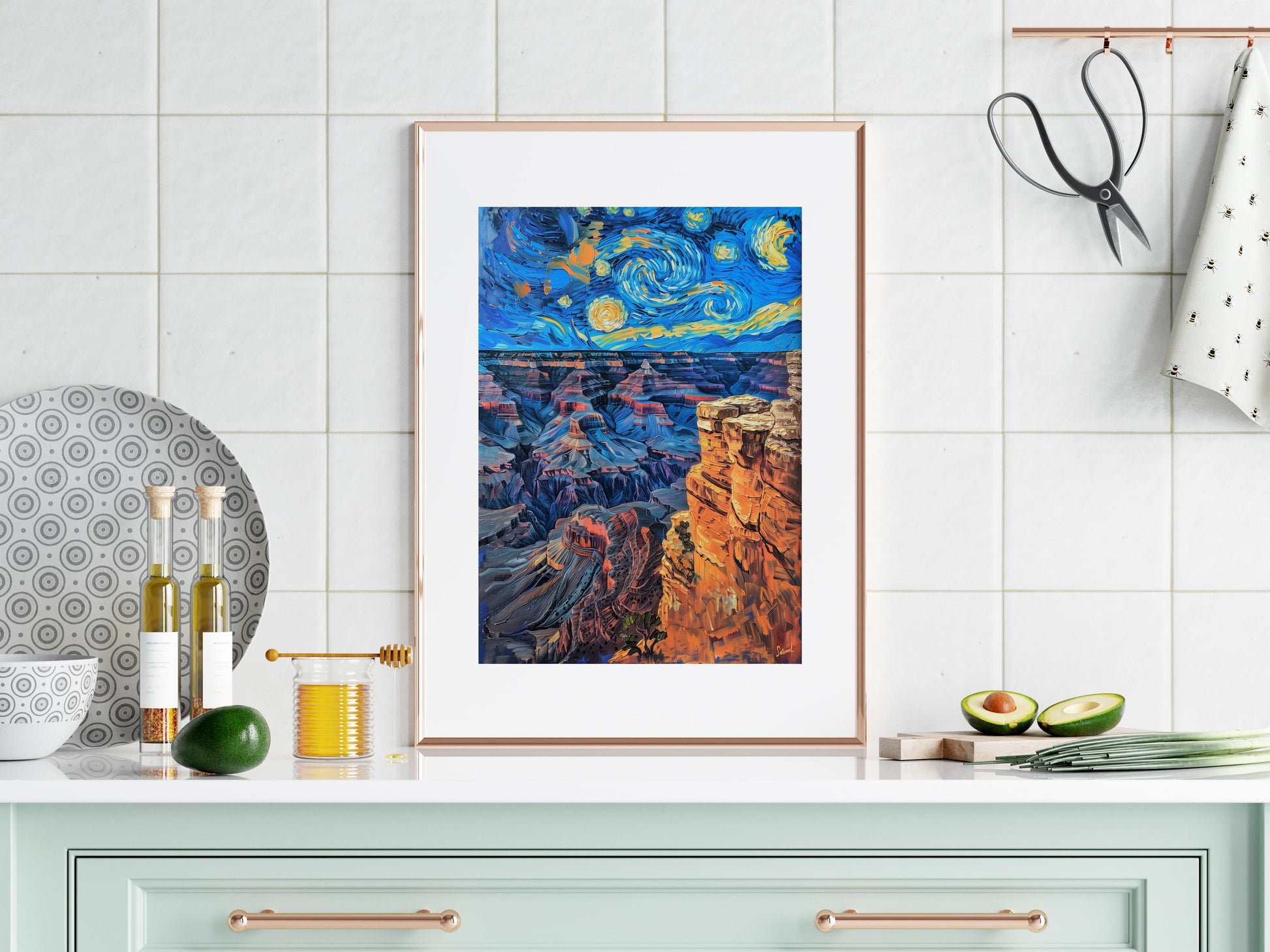 Celestial Swirl Above the Grand Canyon- Dynamics, Landscape painting, America, Wharton, Impressive