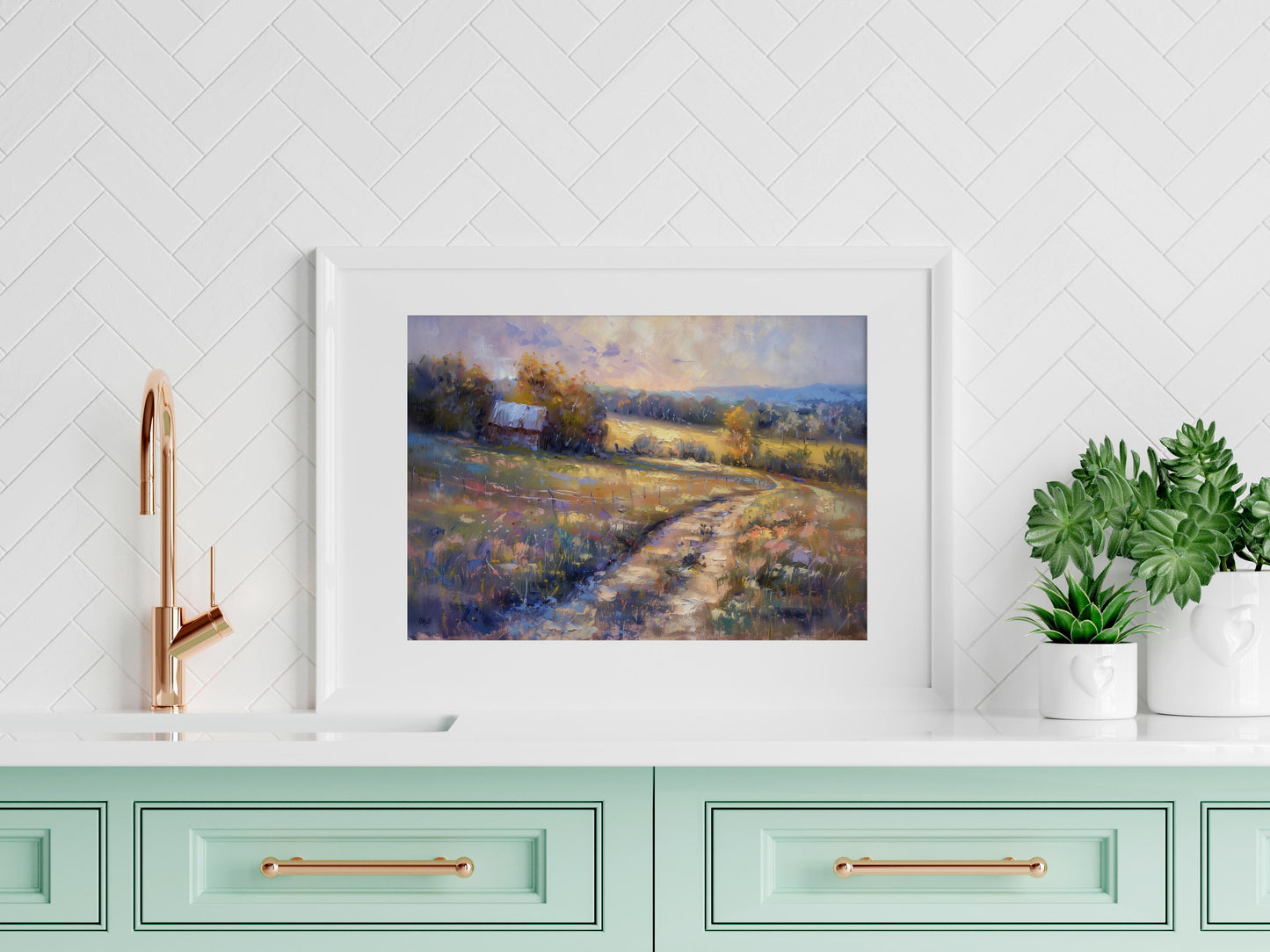 Rural Impressions in the Morning- Dawn, Impressionism, Eliana Costa, Art Print, Wall Decor