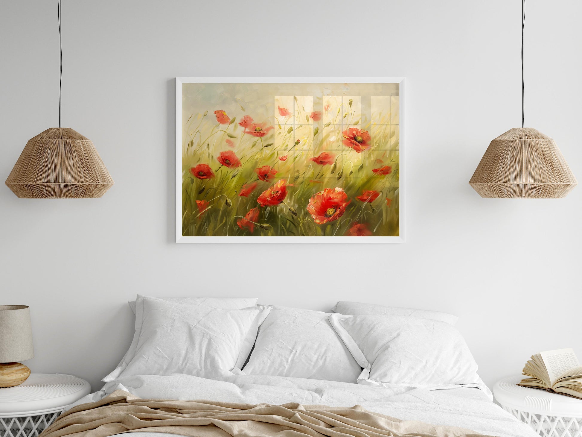 Poppy Field in the Breeze- Portuguese art, vivid colors, Eliana Costa, Iberia, landscape