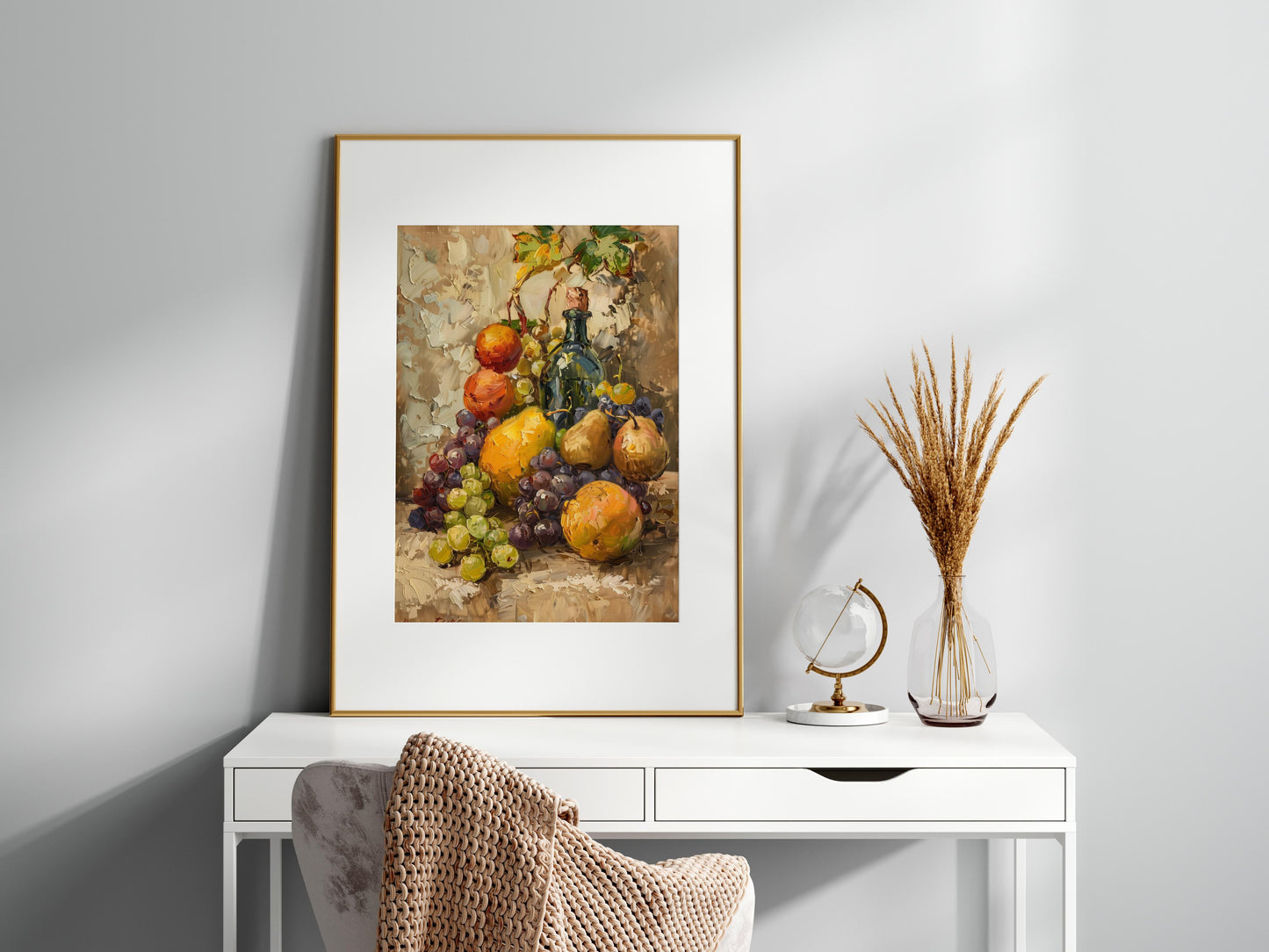 Fertile Heritage: An Ode to Abundance- Mexican art, expressive texture, collector's item, fruit still life, Esteban Azuela