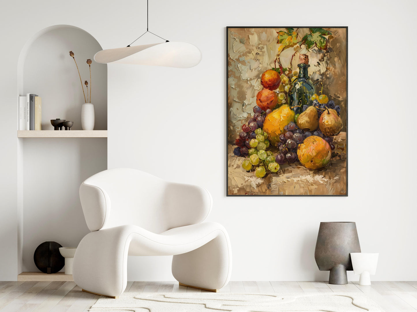 Fertile Heritage: An Ode to Abundance- 20th century, expressive texture, fruit still life, vibrant colors, art print