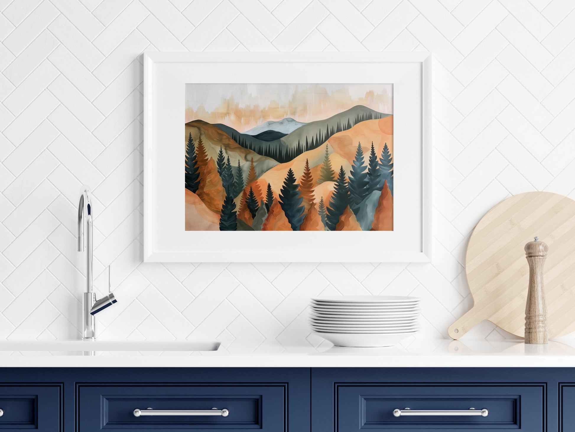 Whispers of the Pine Forest- Expressionistic, Minimalism, Silence, Harmony, Botanical Art