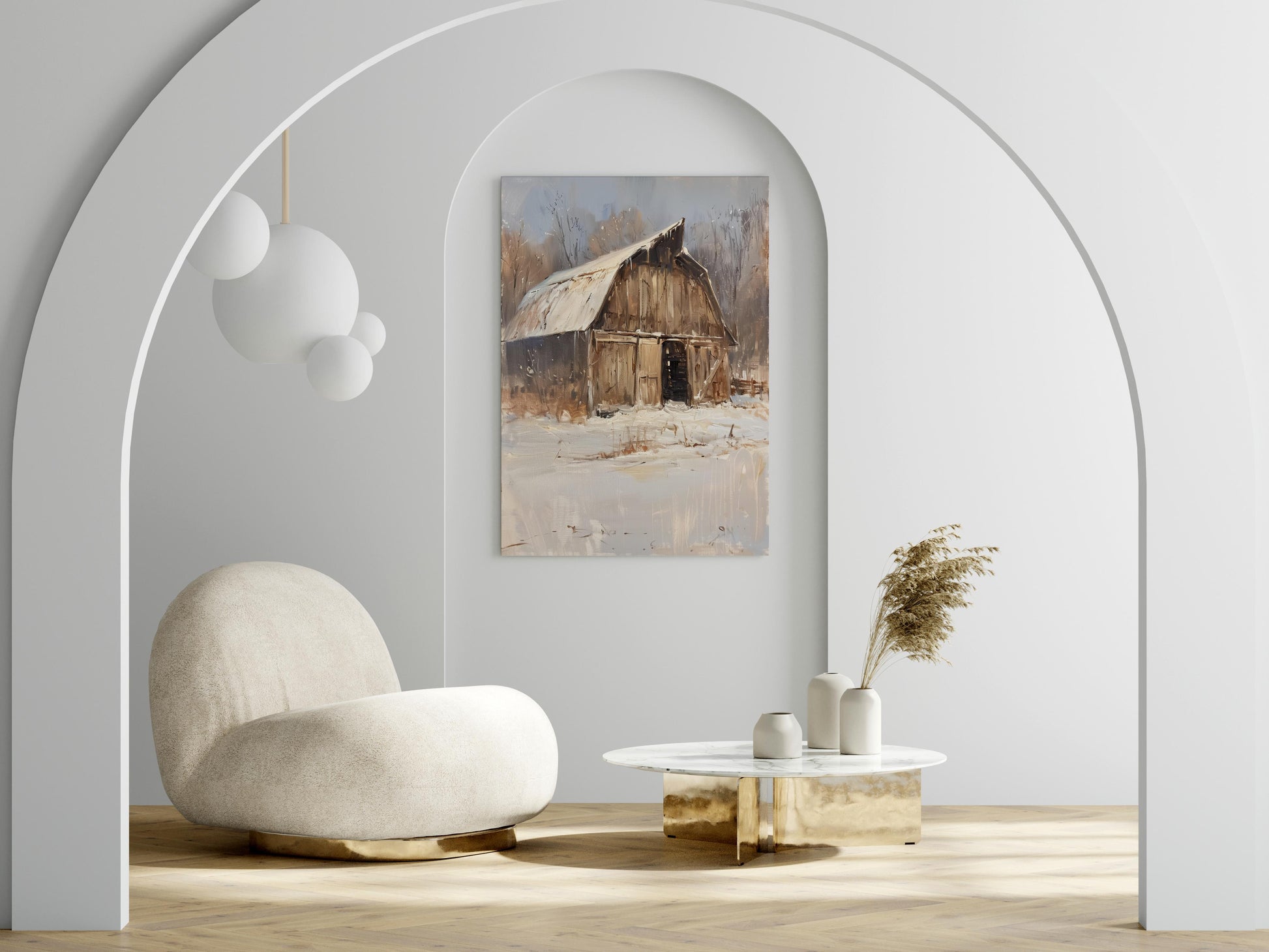 Eternal Stillness in Snowy Garb- Wall Art, Gallery, Home Decor, Art, Barn