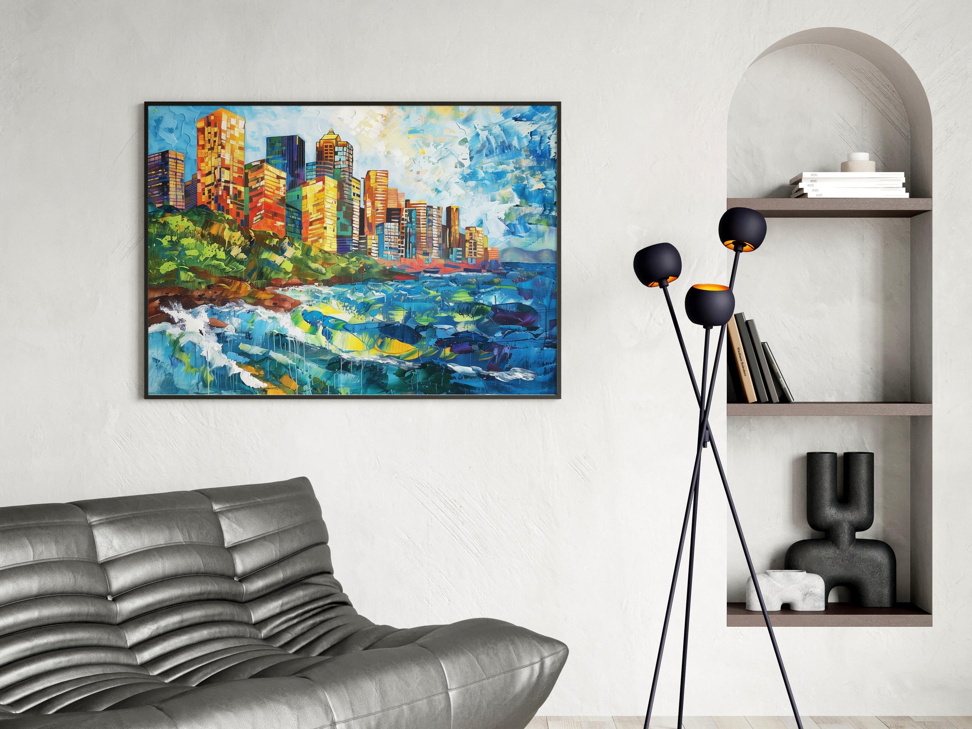 Emerald City - Dynamics of Light and Life- luminosity, natural light, decorative accent, office decoration, cityscape