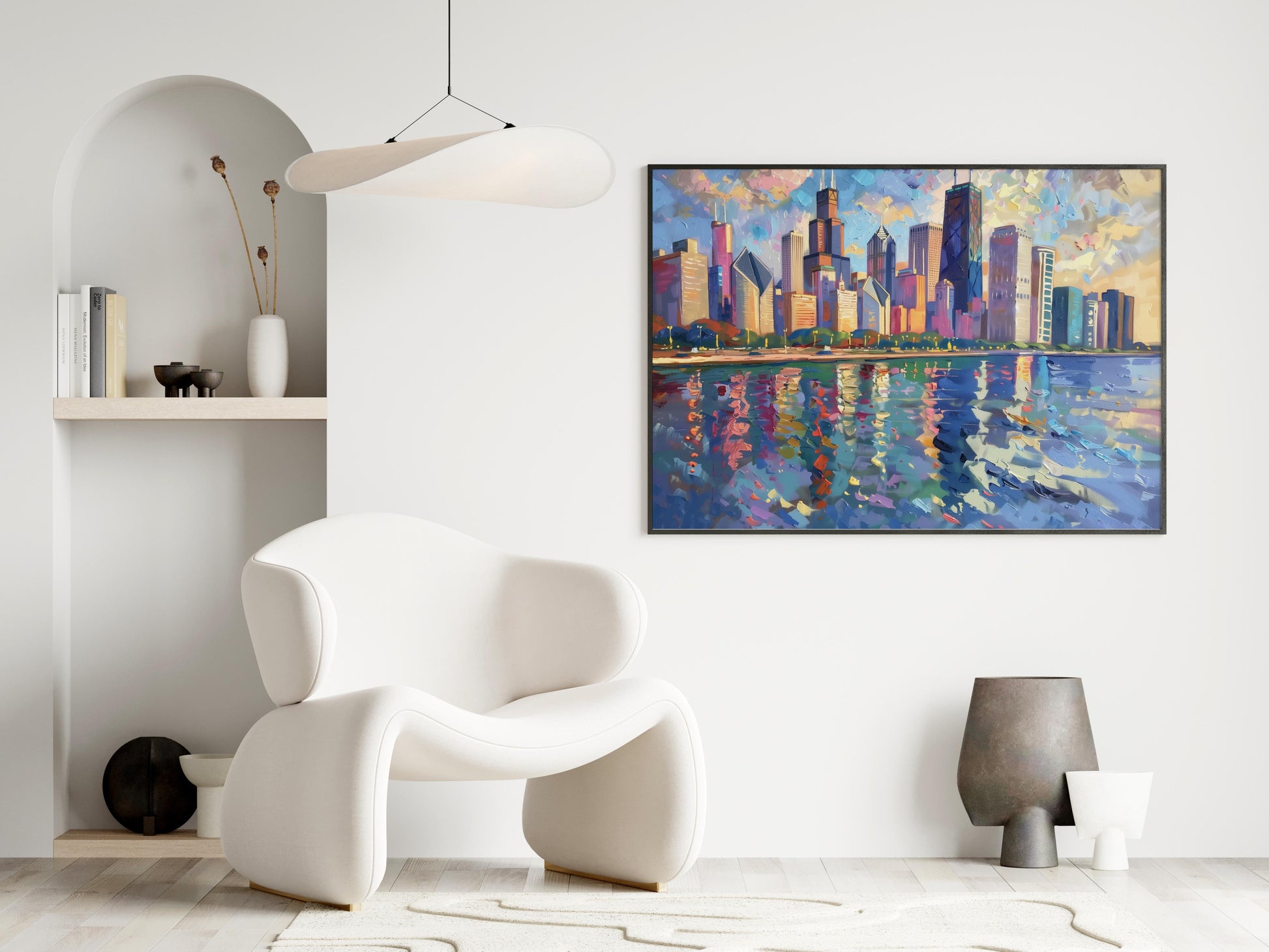 Sea of Lights in Chicago- Reflections, Color Dynamics, Nostalgia, Cityscape, Skyline