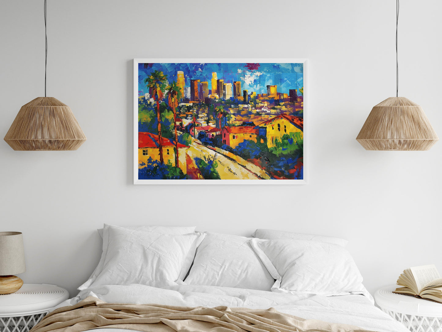 Lights of Los Angeles - A Tribute to the City of Angels by Isabella Conti- Cityscape, Urban Life, Contemporary Painting, Interior Inspiration, Dynamic Expressionism