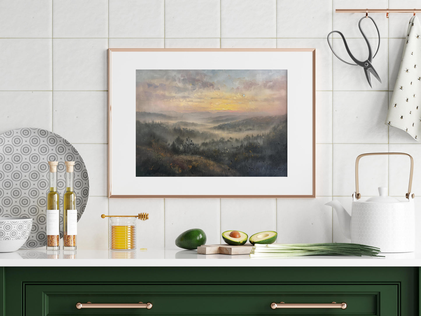 Dawn Over Misty Hills- Art Print, Northern Light, Sweden, Dawn, Atmosphere