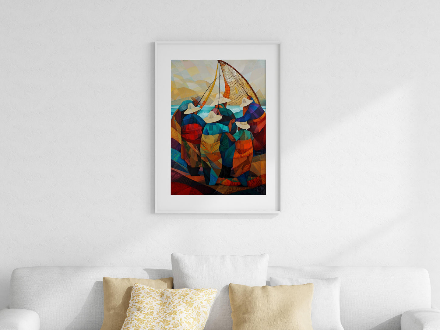 Community of Fishermen- fishermen, dynamics, abstract, geometry, office decoration