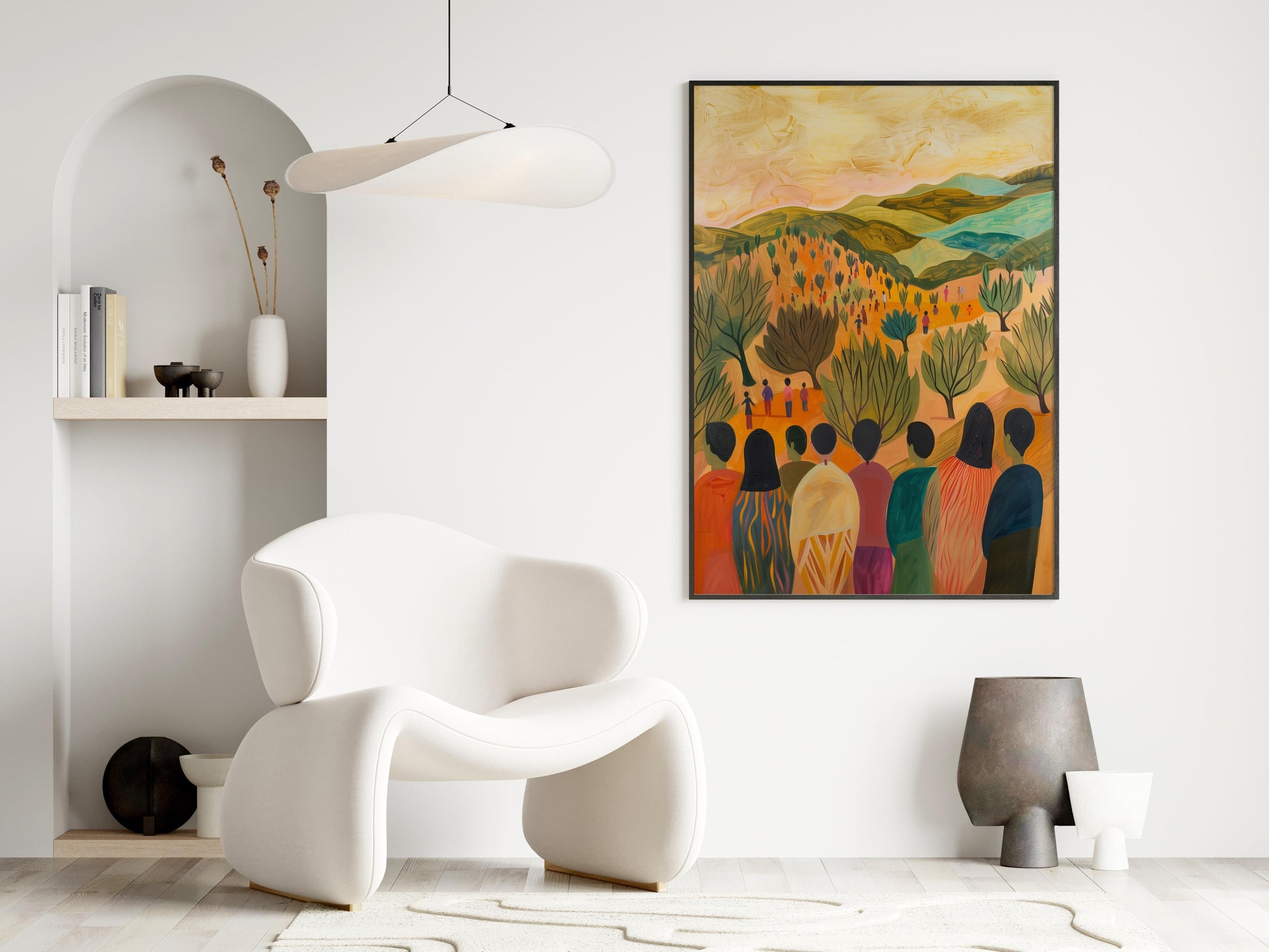 Harmony of Thanksgiving- Africa, Art collection, Wall decoration, Modernist movement, Stylized figures