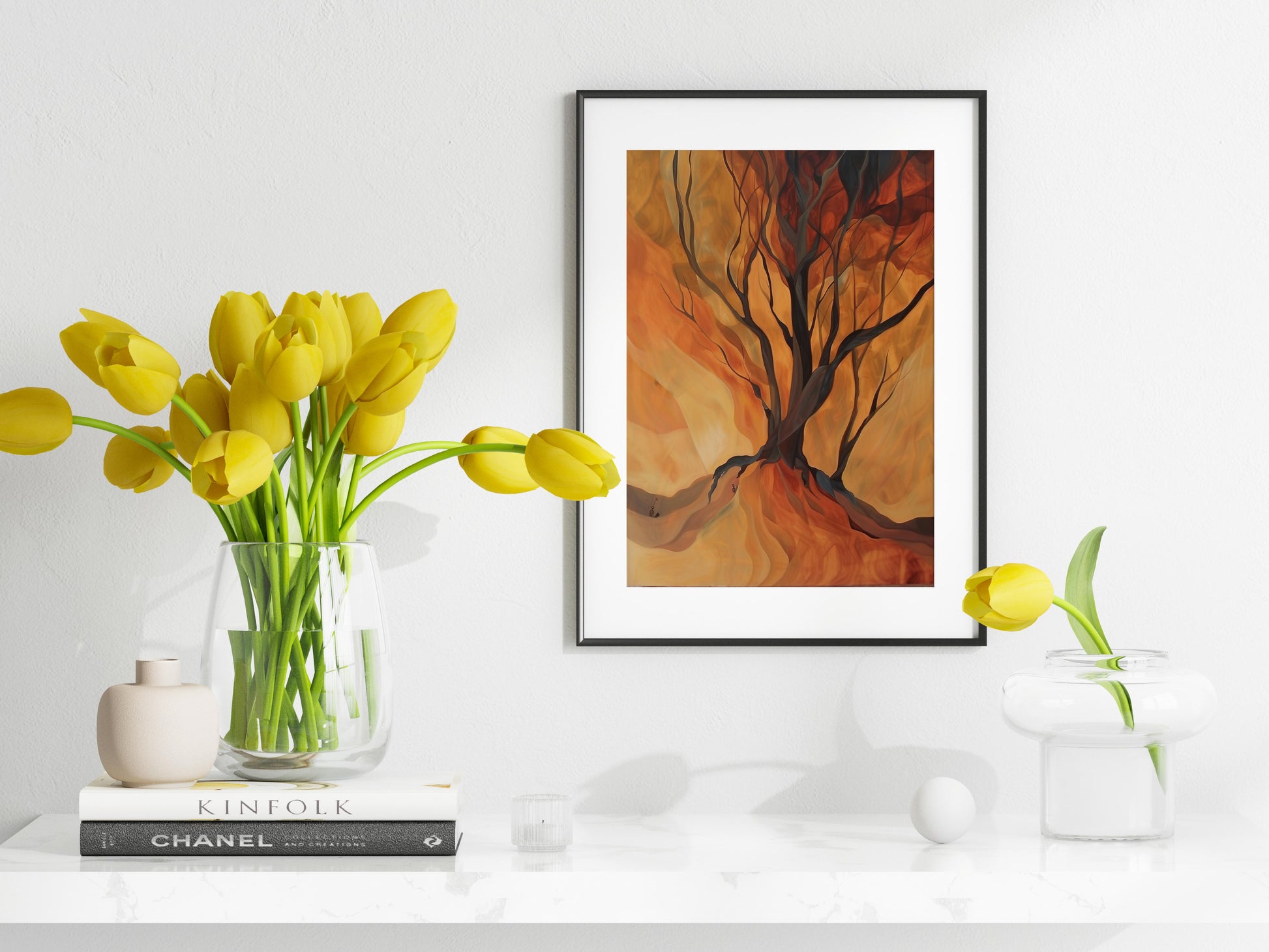 Flames of the Earth- Minimalism, Eloise Belmonte, home design, tree motif, collector's item