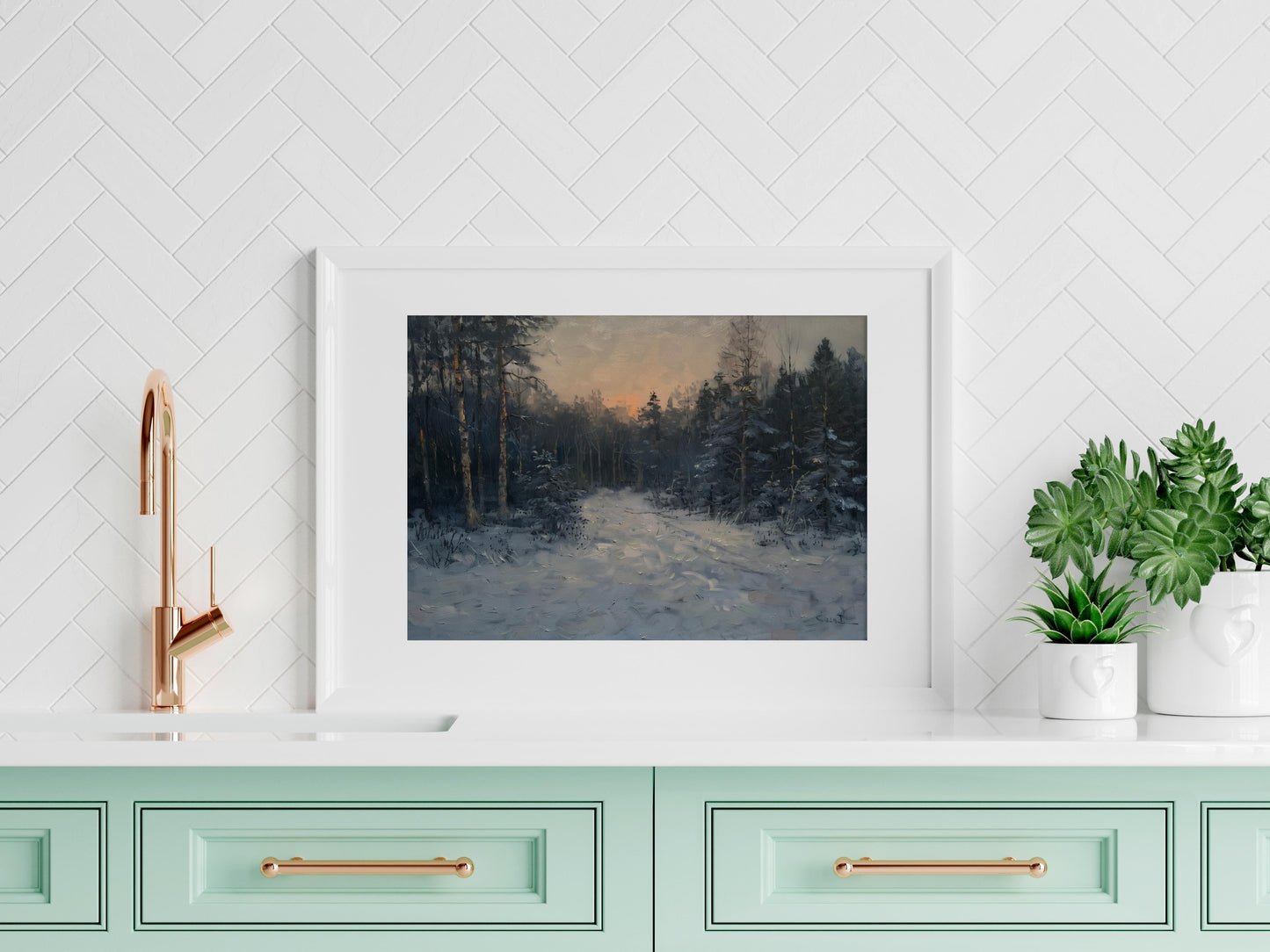 Twilight in the Frost Forest- Swedish heritage, elegance of the North, wall decoration, connection with nature, contemplation