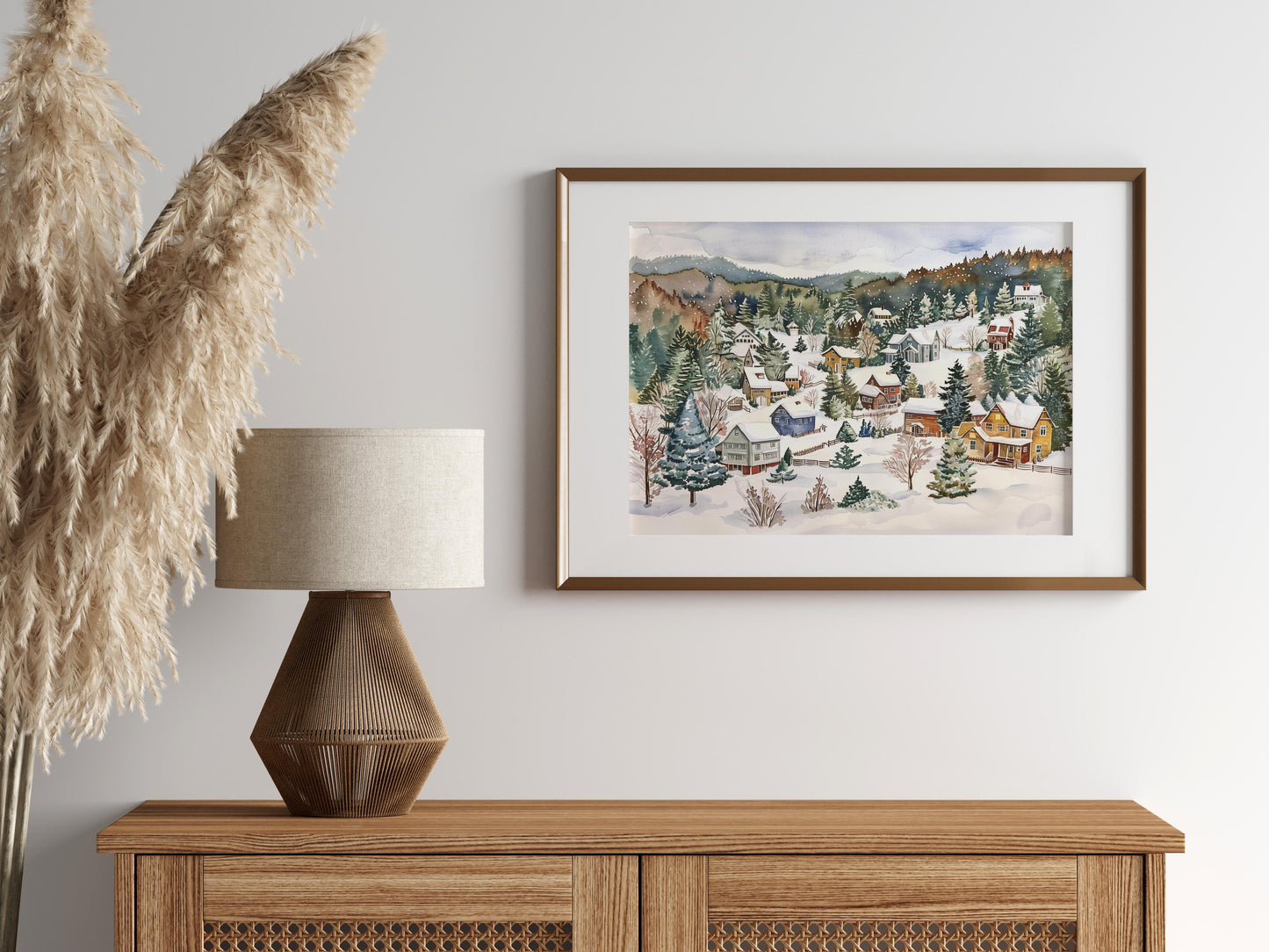 Whisper of Winter- Christmas, Office decor, Serenity, Houses, Living room