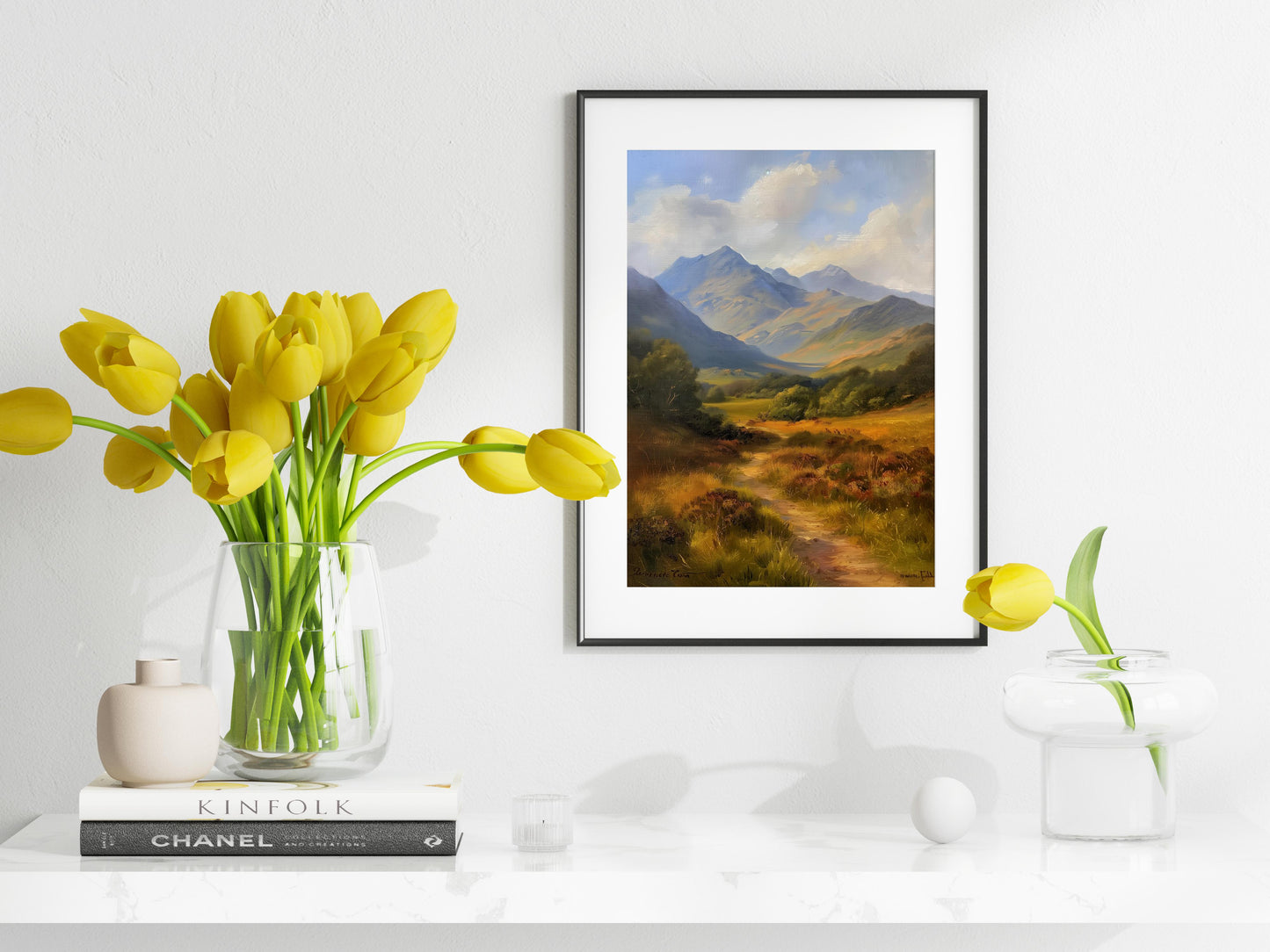 Schottisches Hochland im sanften Licht- landscape painting, american realism, mountains, Scottish Highlands, art print