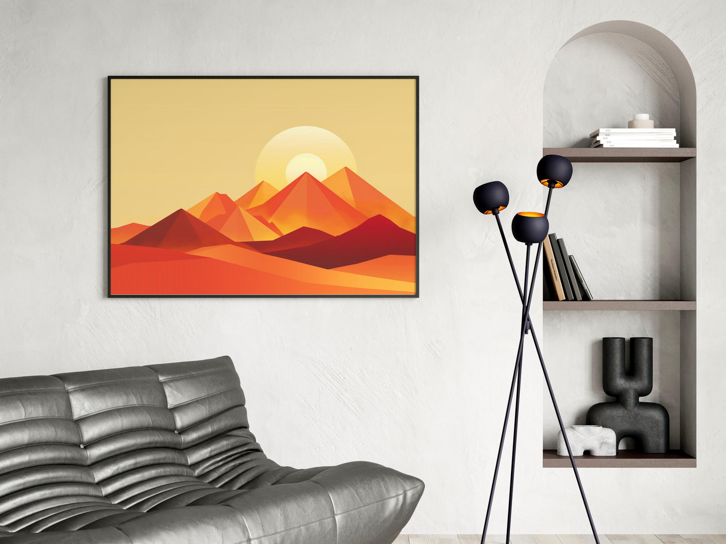 Geometric Sunrise Over the Mountains- Nature Representation, Modern Art, Eldon Peak, Sunset, Mountain Art