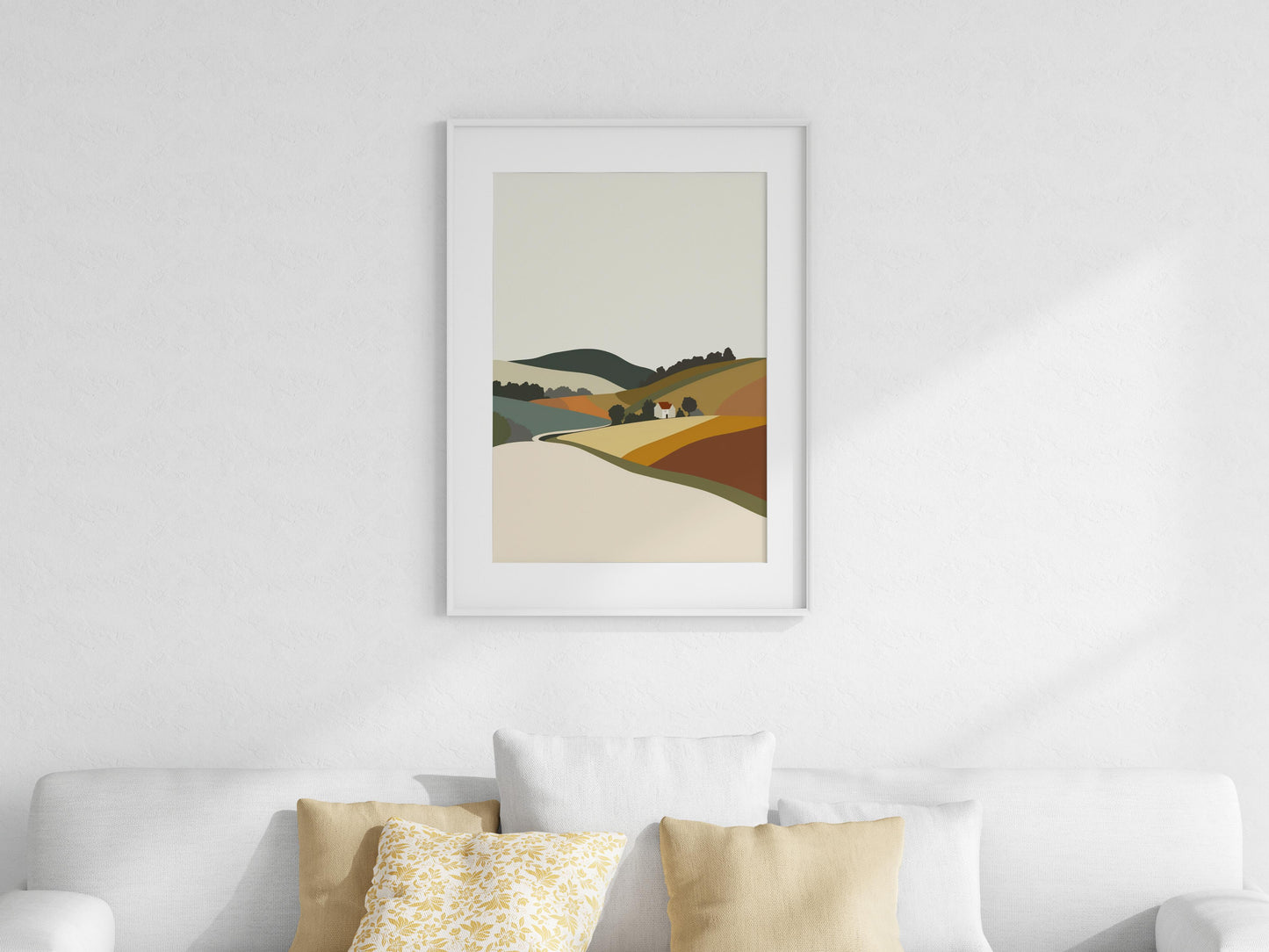 Gentle Waves of the English Countryside- peace, contemplation, landscape art, modern art, abstract art