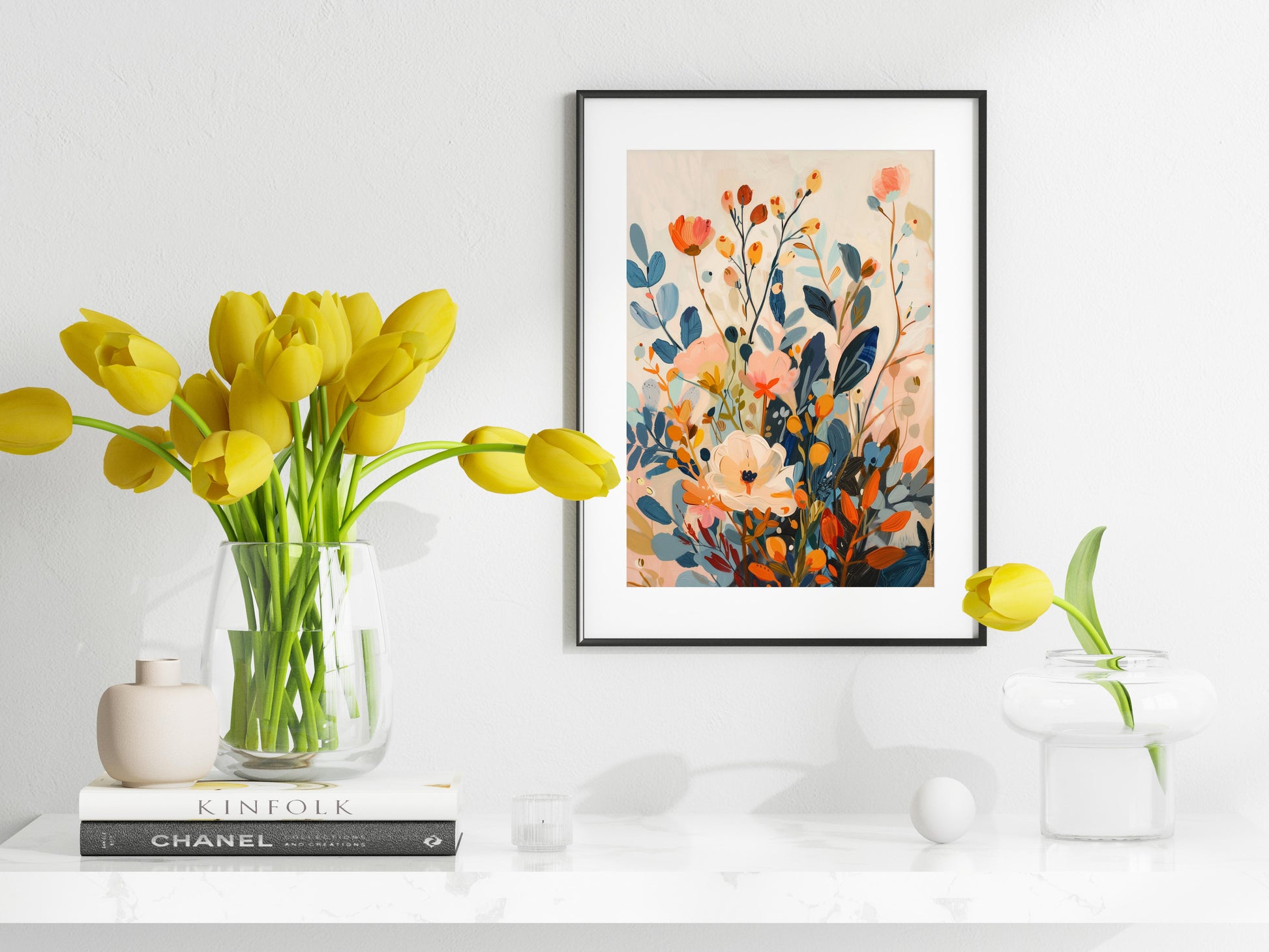 Floral Symphony in Pastel- elegant, Art Deco, pastel tones, flowers, modern art