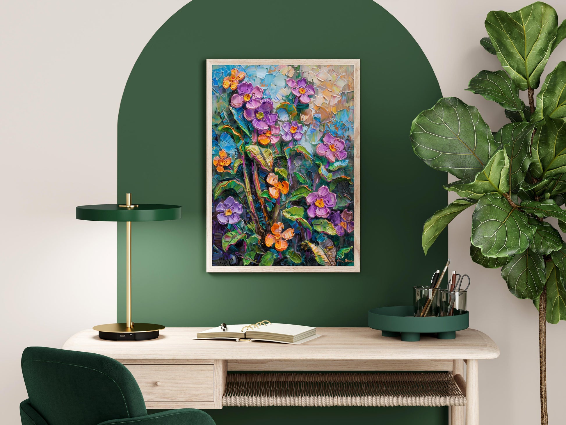 Florales Farbspiel- modern painting, play of light, Emery Wharton, vibrant, dynamic