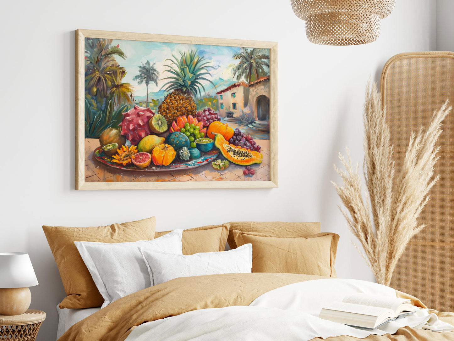 Exotic Fruit Celebration- Impressionism, Mediterranean landscape, art collection, still life, joy of life