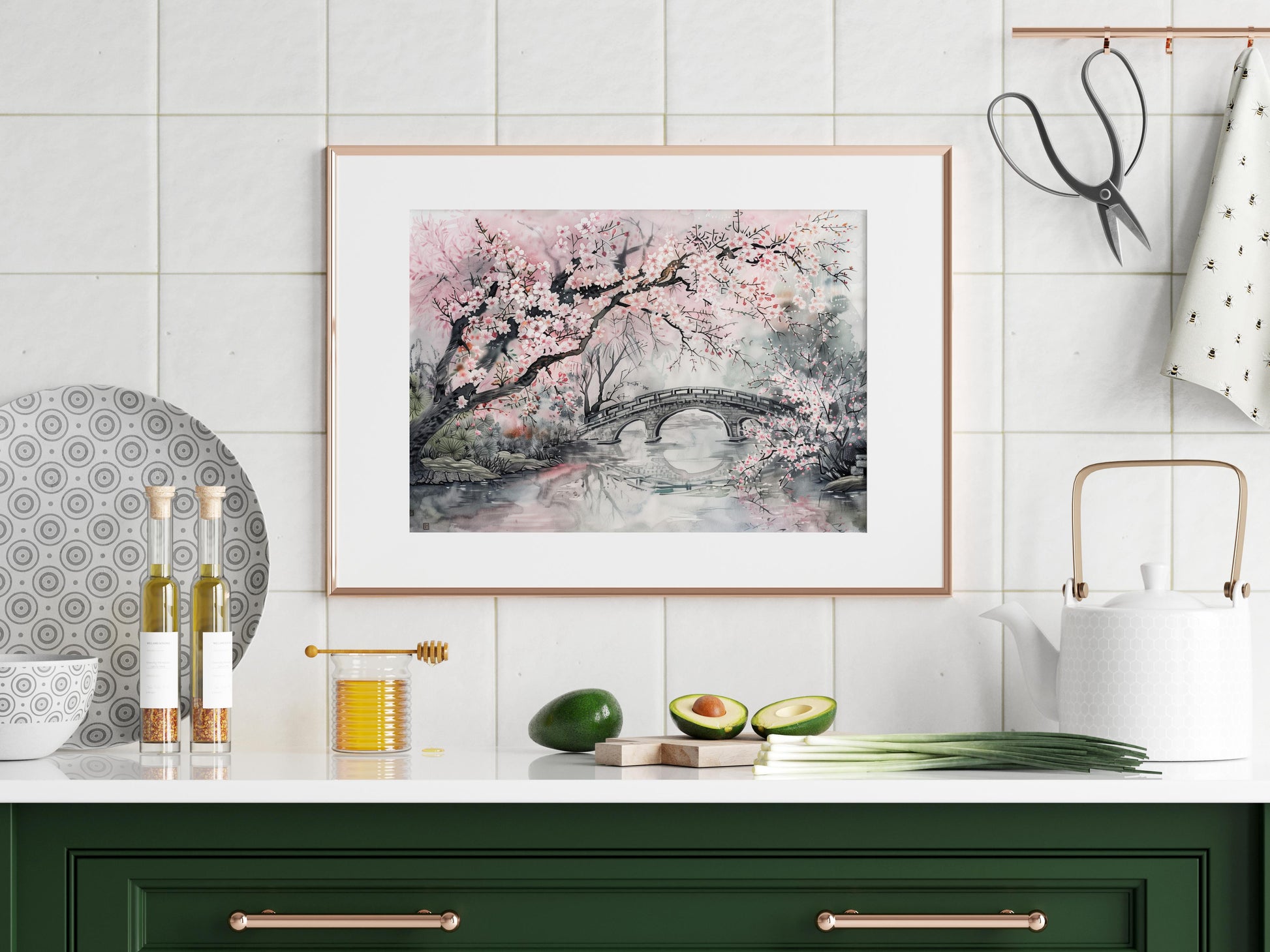 Frühlingsflüstern im Sakura-Garten- art lover, Akiro Tanaka, spring mood, blossom season, depiction of nature