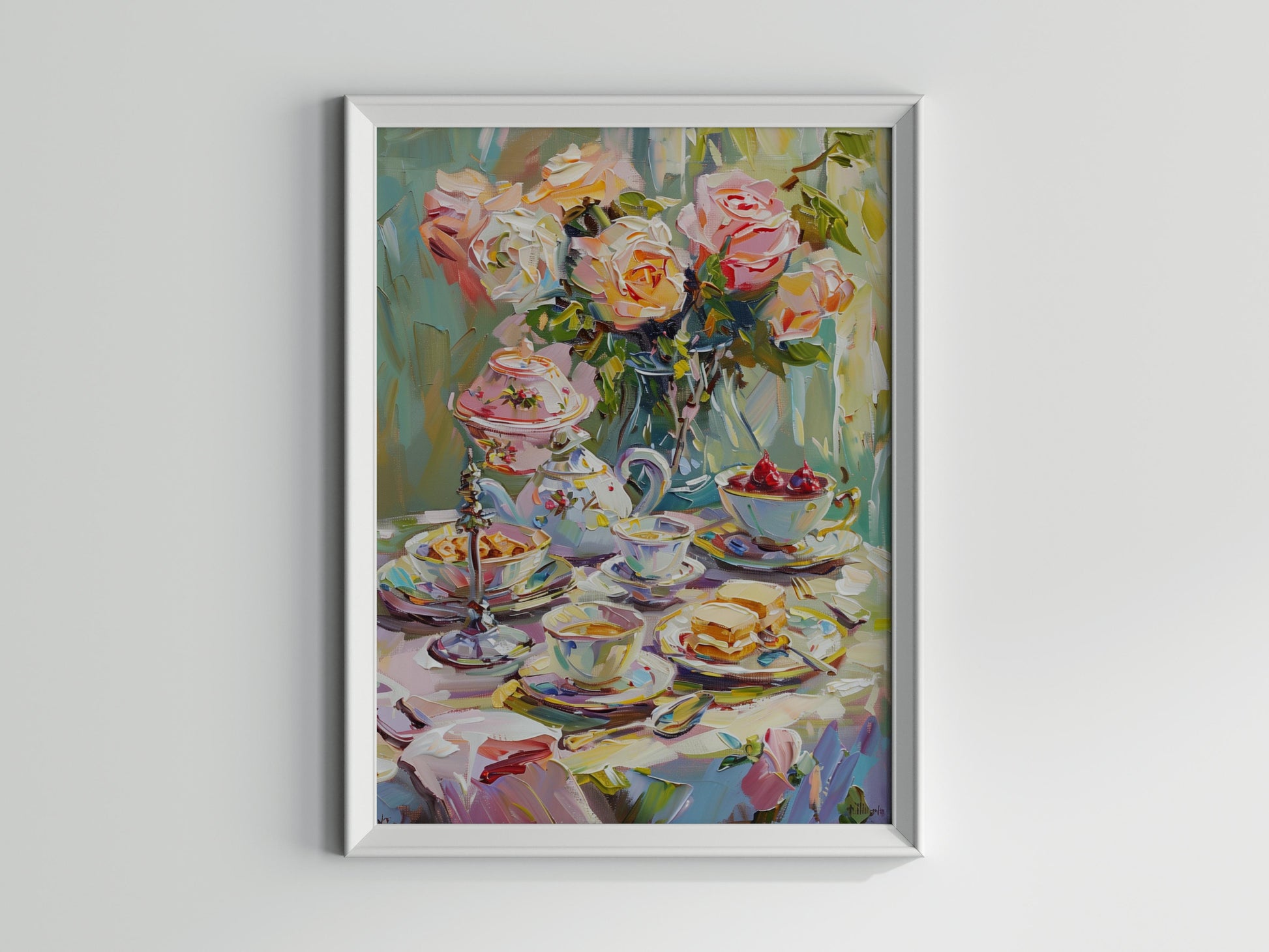 Teatime Treats von Alessia Moretti- Impressionism, Texture, art collection, home decor, Porcelain