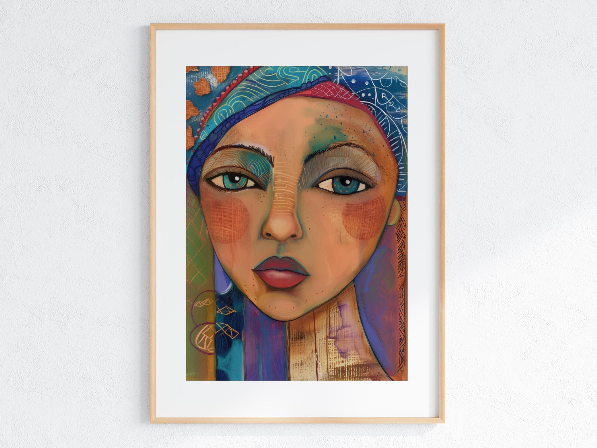 Soulful Encounter - The Portrait of Leila Abeni- Geometry, Color Palette, Portrait, Abstraction, Modern Art