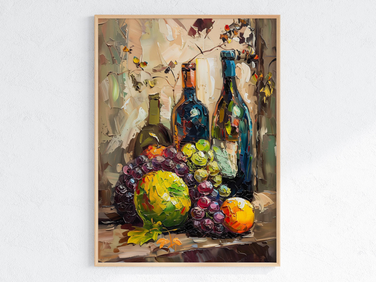 Color Play of the Senses- Amalfi Coast, Brushstrokes, Still Life, Dynamics, Wine