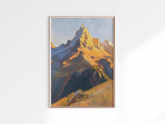 Alpine Glow- Decorating Idea, Gallery Quality, Impressionism, Alps, Luminosity