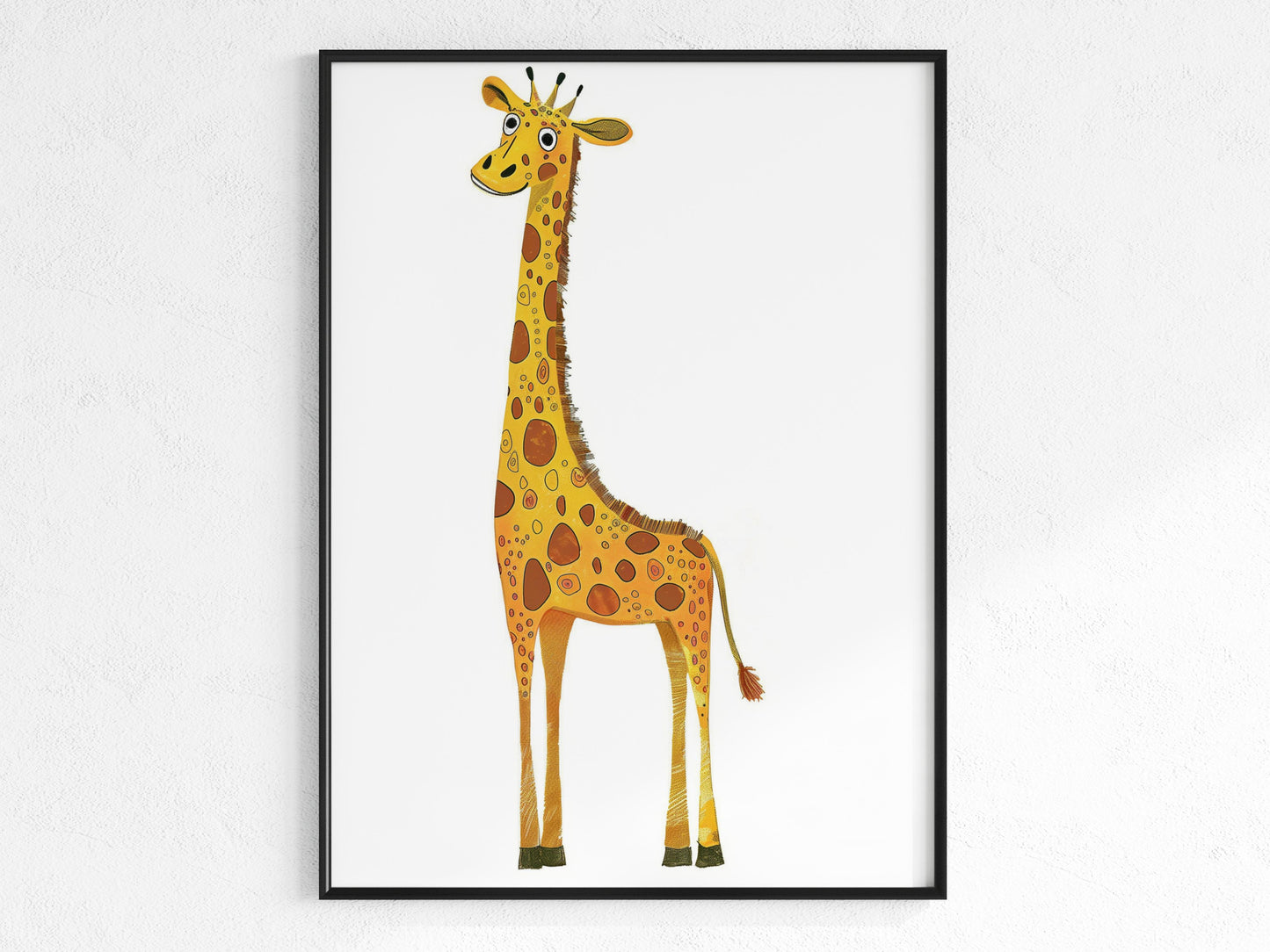 Playful Giraffe Illustration by Olena Kucherova- wall decoration, cheerfulness, animal character, Ukraine, gift idea