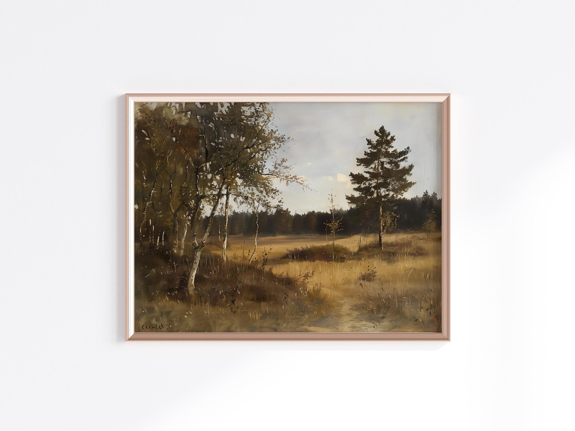 Autumnal Serenity in the Lüneburg Heath- depiction of nature, nature art, American realism, photorealism, soothing art