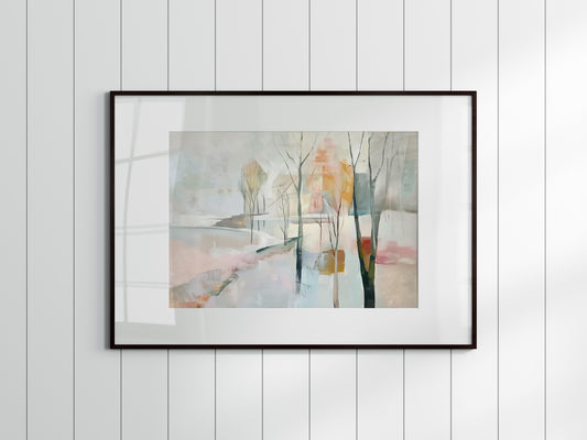 Whispering Silence- geometric shapes, interior design, modern, pastel colors, tradition