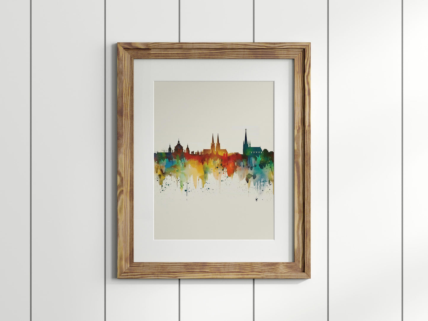 Vienna's Colorful Dream- office decor, Skyline, Urban, gift idea, modern art