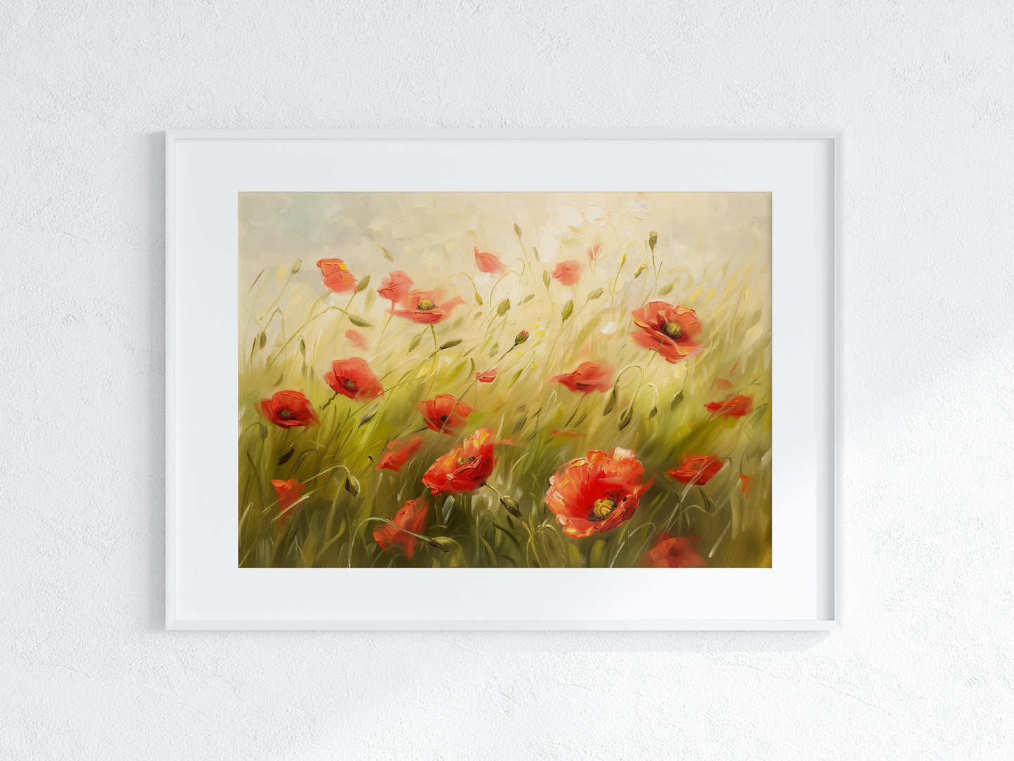 Poppy Field in the Breeze- play of wind, joie de vivre, poppies, Portuguese art, Eliana Costa