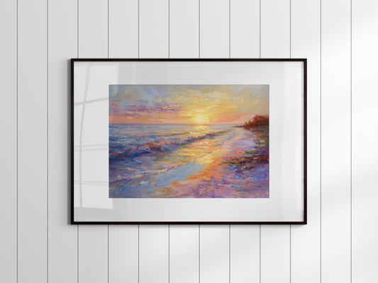 Dawn on the Coastal Horizon- Dawn, Dynamic, Morning twilight, Art collector, Porto